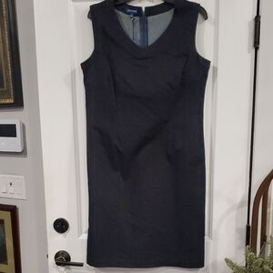 JULIE DORST - Sleeveless Fit Navy Denim DRESS Below the Knee